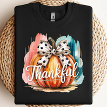 Brushstroke Glitter Pumpkin PNG, Thankful Pumpkin PNG, Trendy Thanksgivi... - $2.50