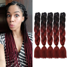 Doren Jumbo Braids Synthetic Hair Extensions 5pcs, T5 black-burgundy - £19.33 GBP