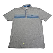 Travis Mathew Shirt Mens M Gray Short Sleeve Button Embroidered Logo Knit Polo - £19.32 GBP