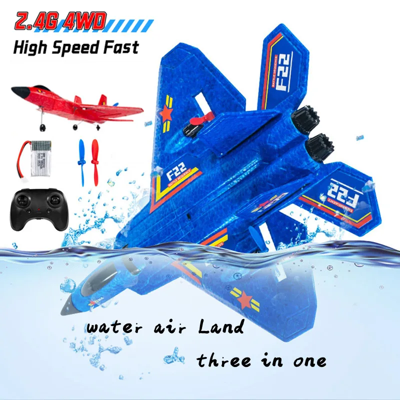 RC Plane 2.4G Electric Fixed Wing Airplane Sea Land And Air 3 in 1 RC Fighter - £36.72 GBP+