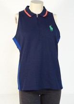 Ralph Lauren US Open Navy Blue Sleeveless Tennis Half Zip Polo Shirt Women's NWT - $99.99