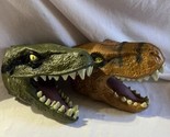 Hasbro Jurassic World Velociraptor T-Rex Soft Foam Puppet Dinosaur 2014 lot - $19.75