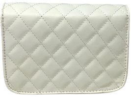 Mini Quilted Faux Leather Belt Crossbody Bag For Women White Golden Chain Strap image 8