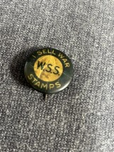 Antique World War II W.S.S. I Sell War Stamps Button Pin back - £13.94 GBP