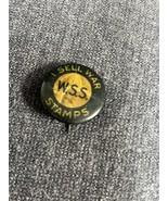 Antique World War II W.S.S. I Sell War Stamps Button Pin back - £11.46 GBP