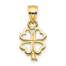 10K Gold Four Leaf Clover Charm Pendant Jewelry 15mm x 16mm - £27.31 GBP