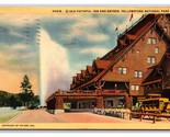 Old Faithful Inn Yellowstone National Park WY Haynes Linen Postcard W20 - $1.93
