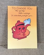 Ephemera Vintage Hallmark Get Well Greeting Card Perky Anthropomorphic Teapot - $3.76