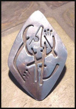 Vintage Tribal Design Sterling Pin Mexico 19.5 grams Sterling Unusual Sh... - $203.42 CAD