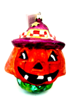 Christopher RADKO Halloween Pumpkin Ornament Large Jack O Lantern Witch Hat - $44.55