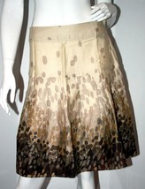 H&amp;M Flared MID-LENGHT Pleated PRINT Skirt Side ZIP 100% Organic COTTON 8/38 - $64.32