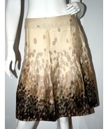 H&amp;M Flared MID-LENGHT Pleated PRINT Skirt Side ZIP 100% Organic COTTON 8/38 - $1,222.05 MXN