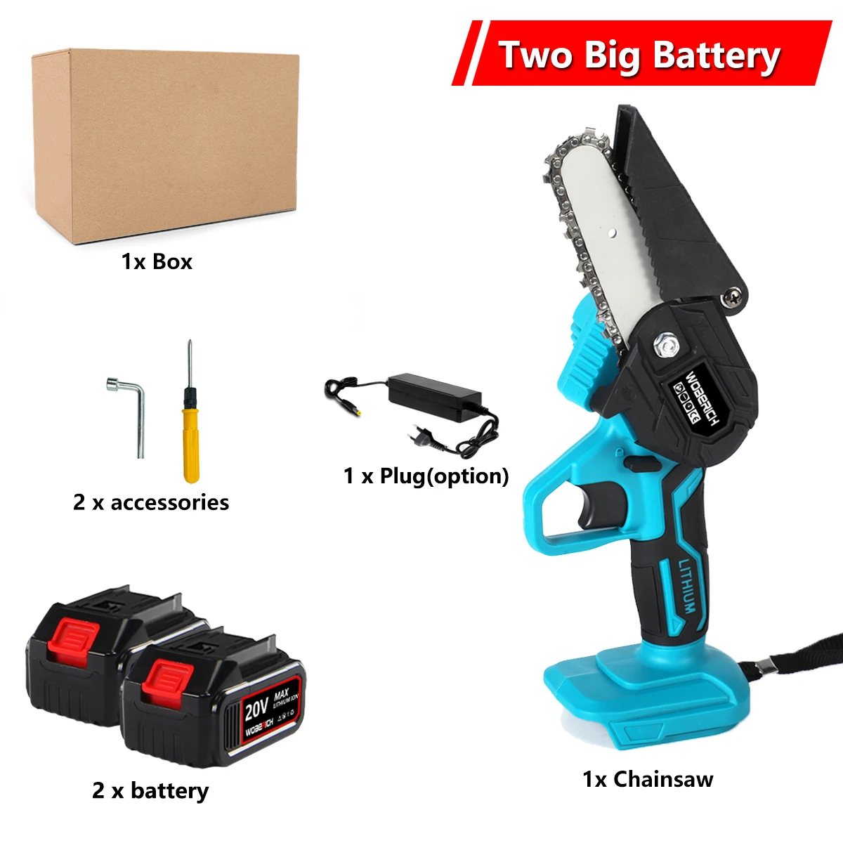 4 Inch 21V Mini Electric Pruning Saw Rechargeable Saw  Spliting Chainsaw... - £109.47 GBP