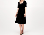 Isaac Mizrahi Live! Always Isaac Petite Velvet Dress Pitch Black, Petite... - $22.27