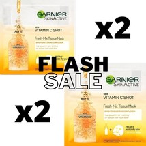 UK SELLER | 2X Garnier Skin Naturals Fresh Mix Vitamin-C Face Mask Tissu... - £7.04 GBP