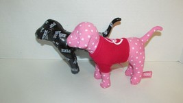 PINK Victoria&#39;s Secret plush dogs pink dots red love peace shirt black v... - £7.88 GBP