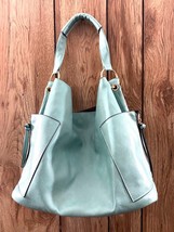 Soft Turquoise PVC women Handbag - $18.81