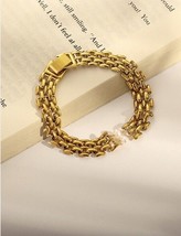 18K Gold Sevilla Panther Chain Bracelet - Versatile, chic, Unique - £39.15 GBP