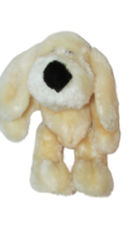 Dandee cream plush puppy dog big plush black nose round fluffy tail - $13.50