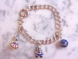 Womens Vintage Sterling Silver Charm Bracelet made in Italy, 22.1g #E4111 - £54.12 GBP
