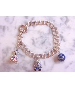 Womens Vintage Sterling Silver Charm Bracelet made in Italy, 22.1g #E4111 - £55.52 GBP