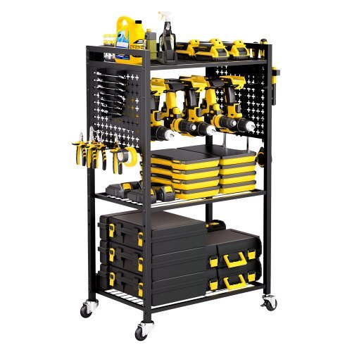  4-tier Tool Organizer Cart, 150 lbs Load Capacity, Floor Stand Rolling ... - $60.06
