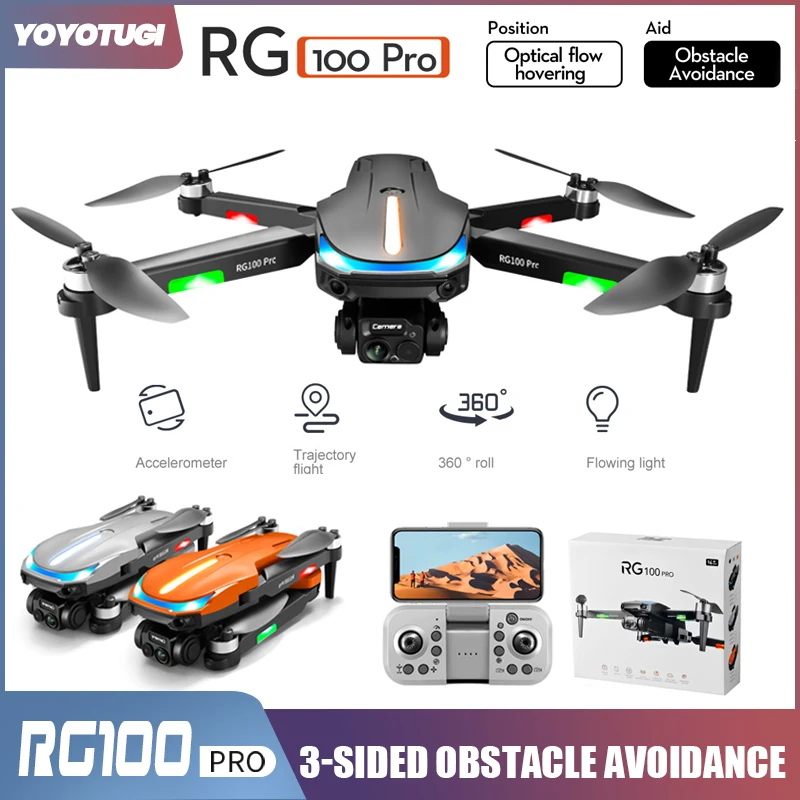 New RG100 PRO Drone Brushless 4k HD Camera Three-Sided Obstacle Avoidance - £63.24 GBP+