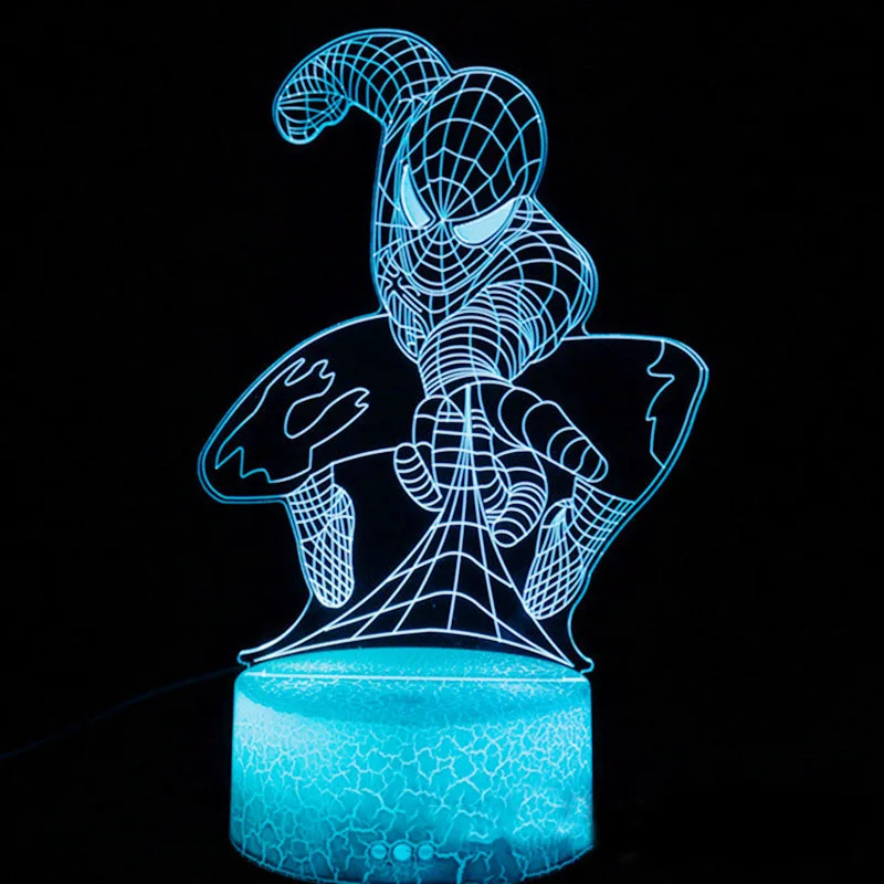 Disney Spiderman 3D Night Light Clear Acrylic Sheet Base Light With Marvel - £28.72 GBP+