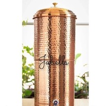 Pure Copper Hammered Design Filter Water Dispenser Pot With Candle Insid... - £231.77 GBP