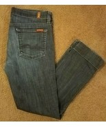 7 For All Mankind Edie Flood Cuffed Crop Stretch Jeans 30 Made In USA - $13.58