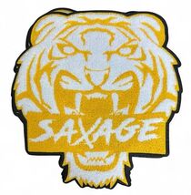 Lot of 12 New Embroidered Iron-on Yellow Roaring Tiger SAXAGE Large Patches - $27.75 CAD