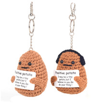 2PCS Crochet Knitted Potato Doll Keychain, Creative Gift for Him Her Party Decor - £6.38 GBP