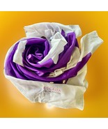 RARE Vtg ESCADA Marine Groove Perfume Purple White Soft Light Scarf 63x4... - $61.10 CAD