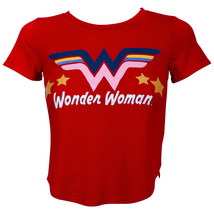 DC Wonder Woman Glitter Star Girl&#39;s Red T-Shirt Red - £11.76 GBP+