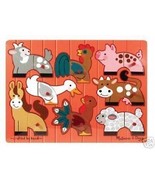 MELISSA &amp; DOUG WOOD FARM MIX &amp; MATCH PEG PUZZLE #3267 - $13.25