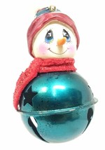 TJ&#39;s Christmas Snowman Bell Ornament 3.5 inches (Blue) - £11.43 GBP