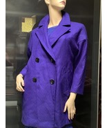 Milly Double Breasted Peplum Wool Coat Sz 2 Royal Blue - $149.75 CAD