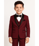 Boys Burgundy Tuxedo Suit - $2,245.46 MXN+