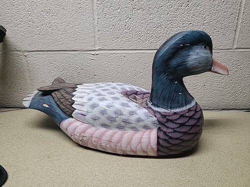 Large Wooden Painted Duck Decoy 19" - Beautiful Home Decoration Item image 3