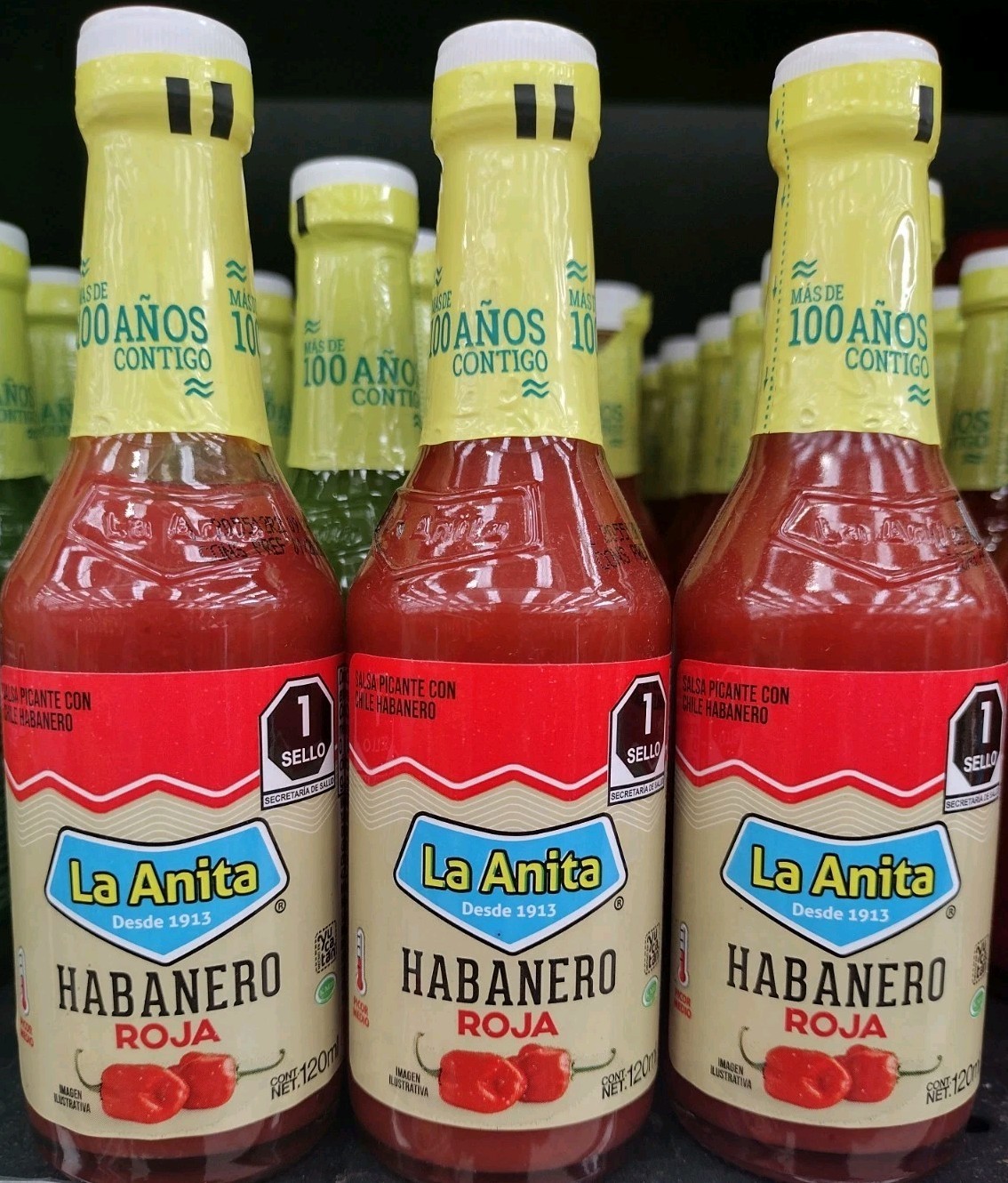 3X LA ANITA SALSA CHILE HABANERO - 3 of 120g EACH - FREE SHIPPING  - $22.79