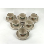 Set of 6 Wholesome By EPOCH Stoneware Fruit Leaves Cups &amp; Saucers - £130.89 GBP