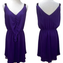 Rebecca Taylor Purple Layered Silk Sleeveless Short Dress Slip Size M Mini - £28.03 GBP