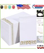 Premium 3-Ply Dinner Napkins with Gold Trim - 200 Count for Sophisticate... - $738.34 MXN