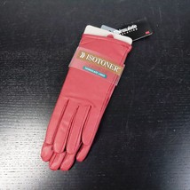 New Isotoner Women&#39;s 7.0 Red Fine Grain Leather 40 Grams Thinsulate Lined Gloves - £20.55 GBP