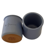 Set Of 2 La Fermiere DIP Glazed Terra Cotta Yogurt Pots Crocks Cups Fren... - £11.01 GBP