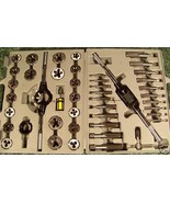 45pc SAE TUNGSTEN Steel TAP and DIE SET with CASE Big Jumbo Heavy Duty N... - £94.47 GBP