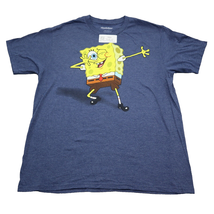 Nickelodeon Shirt Mens L Blue Sponge Bob Short Sleeve Crew Neck Graphic - $18.69