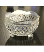 Vintage Indiana Glass Diamond Point Candy Dish 3‑Footed Clear Bowl 5"x3"... - $19.99