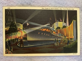 1939 New York Worlds Fair - Rca Exhibit Of Electric Yacht - Post Card (Night ) - £9.44 GBP