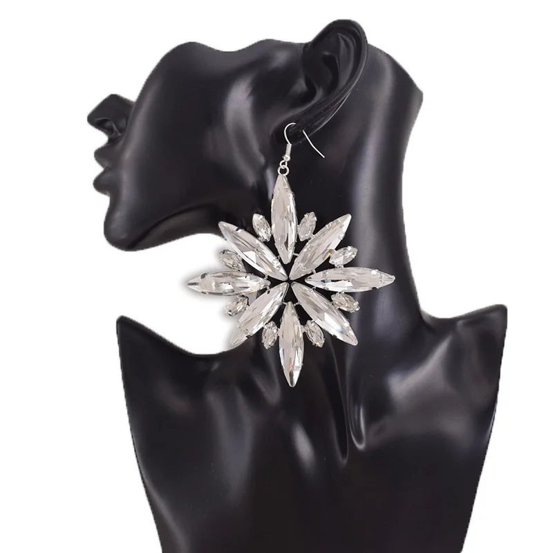 Exquisite Silver Snowflake Earring Ring Set Girl Christmas Women gift Crystal ge - £45.25 GBP